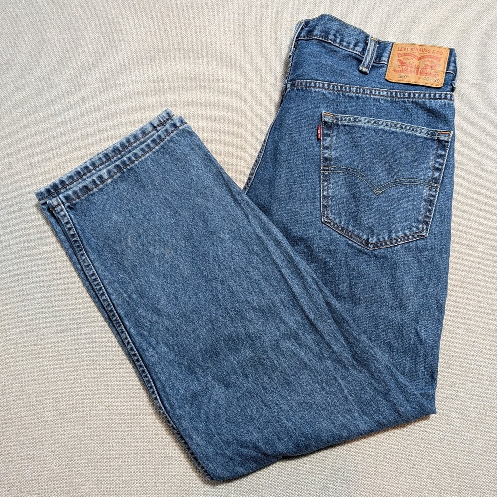 Levi's 550 Men's Blue Jeans W40 L30 Relaxed Fit Tapered Denim